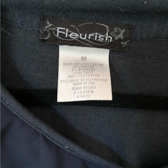 Navy Blue Ruffle Top - Picture 3 of 3